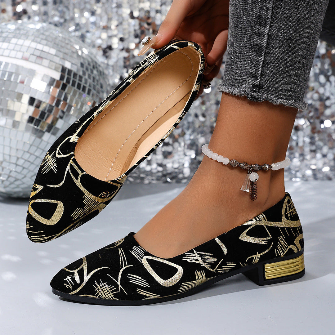 Elegant Women's Ballet Flats with Pattern and Comfortable Lining