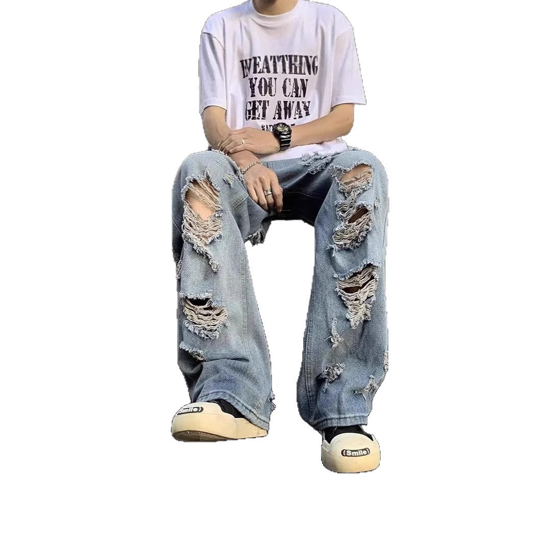 Women's Stylish Destroyed Baggy Jeans Mune Fashion