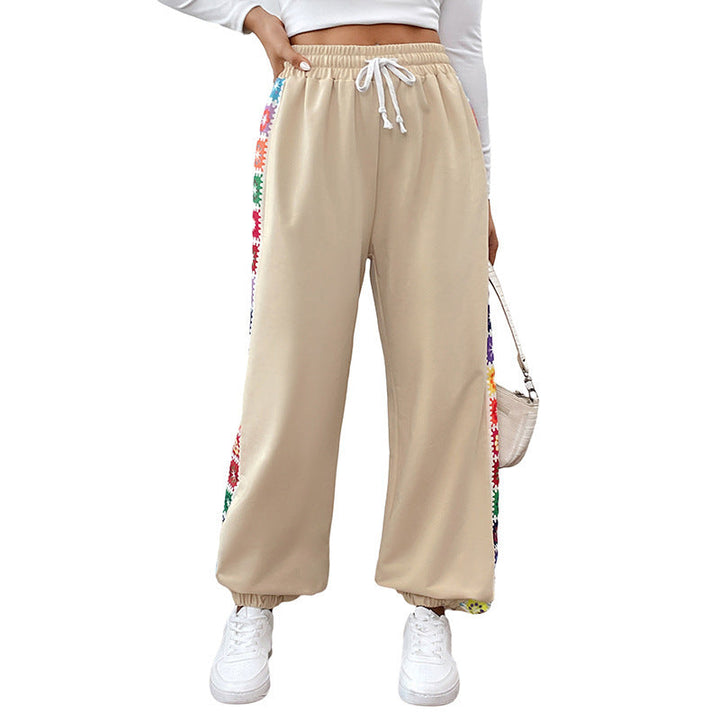Women's Jogging Pants with Colorful Side Pattern Mune Fashion