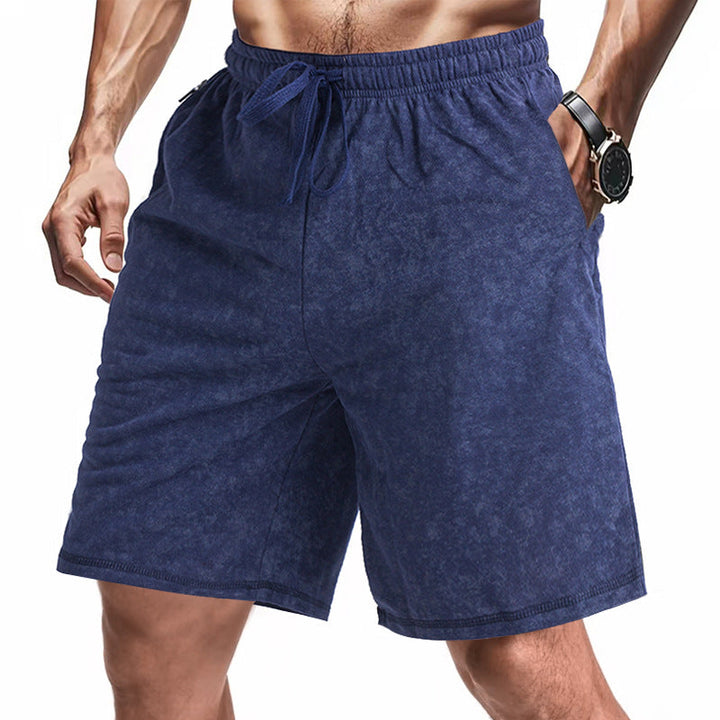 Men's lightly fitted terry shorts with elastic waistband, drawstring and side pockets Mune Fashion