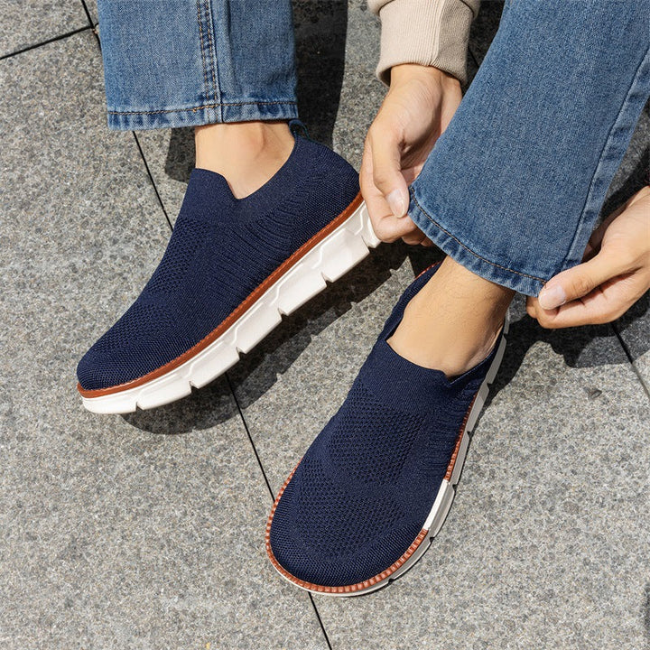 Men's Lightweight Knit Slip-On Sneaker with Memory Foam Comfort and Flexible Profile Sole Mune Fashion