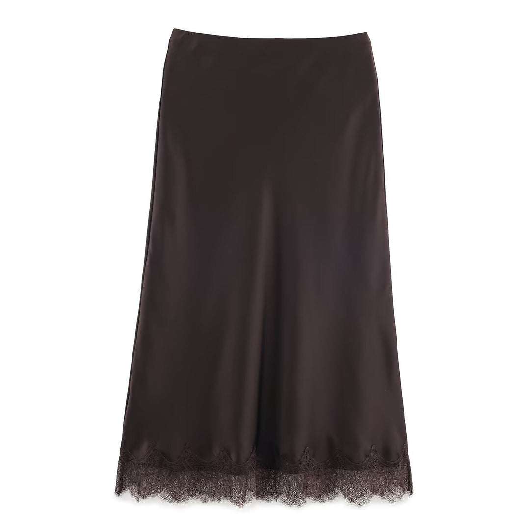 Women's Elegant Nightgown with Delicate Lace Trim