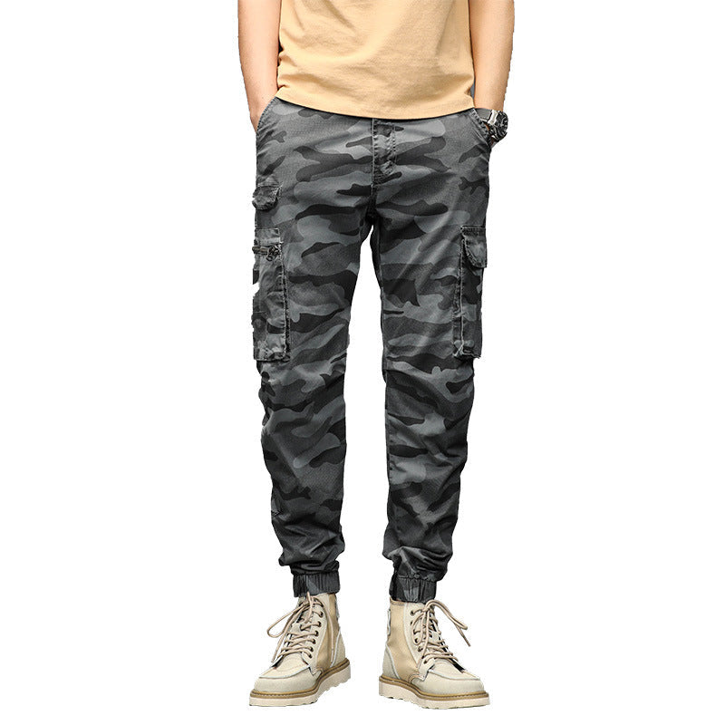Herren Camouflage‑Cargo‑Jogginghose im Military‑Look mit Mehrfachtaschen und elastischem Knöchelabschluss Mune Fashion