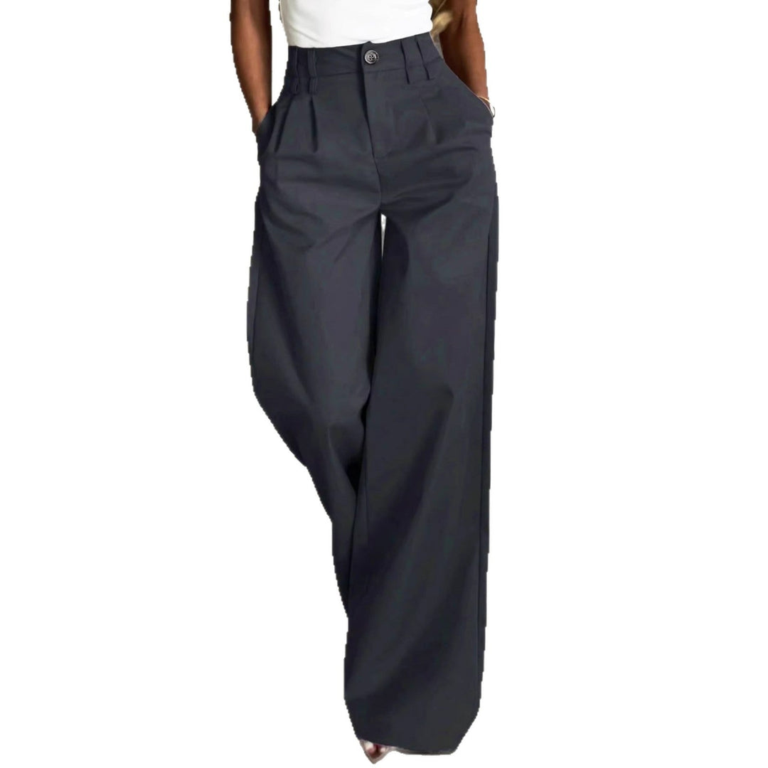 Women's High-Waisted Pleated Trousers with Wide Palazzo Leg Mune Fashion