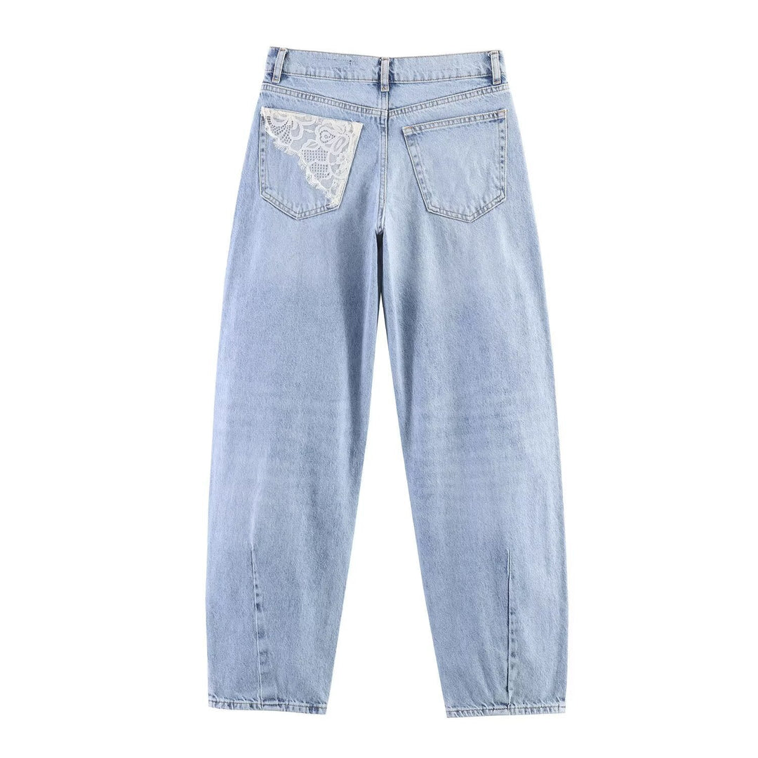 Women Jeans Set with Cropped Jeans Jacket and Casual High-Waist Jeans Mune Fashion