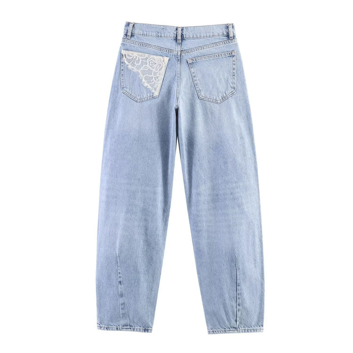 Women Jeans Set with Cropped Jeans Jacket and Casual High-Waist Jeans Mune Fashion