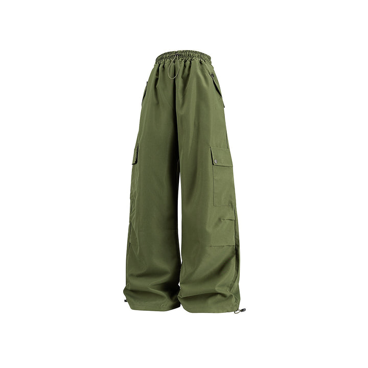 Damen Baggy-Cargo-Hose mit Tunnelzugbund, großen Klappentaschen und verstellbarem Saum Mune Fashion