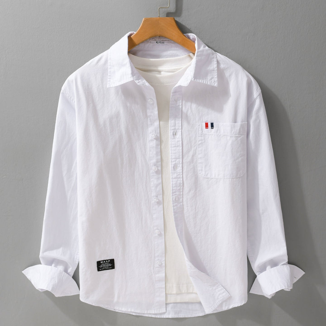Men's lightweight cotton overshirt in shirt jacket style with chest pocket and soft-touch Mune Fashion
