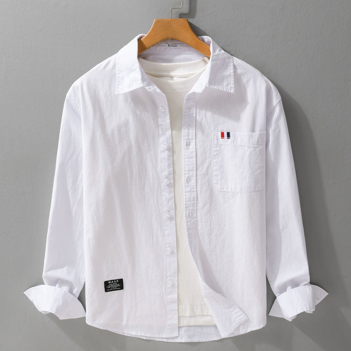 Men's lightweight cotton overshirt in shirt jacket style with chest pocket and soft-touch Mune Fashion