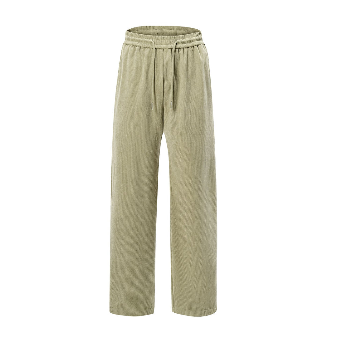 Damen Cordhose mit weitem Bein, elastischem Bund und Kordelzug Mune Fashion