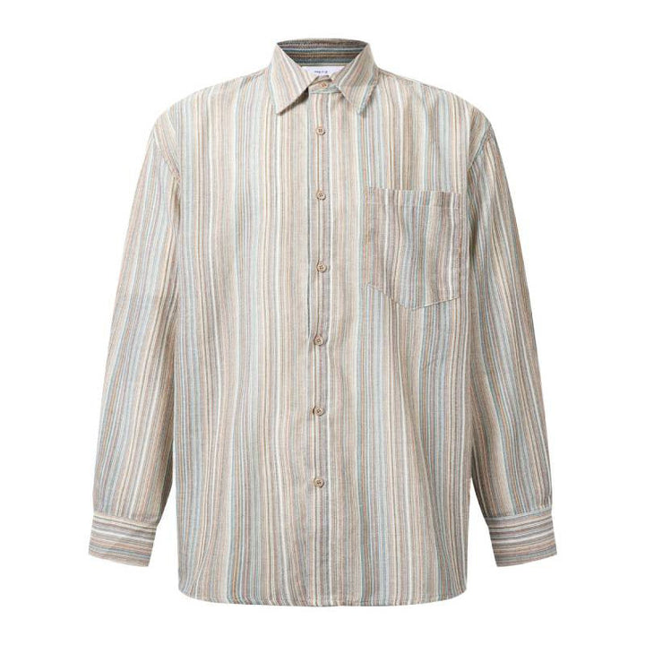 Men's Elegant Long Sleeve Shirt with Stripes Mune Fashion