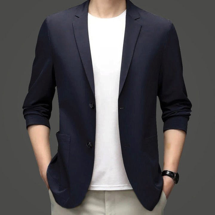 Men's travel blazer made of stretch material unstructured with patch pockets Mune Fashion