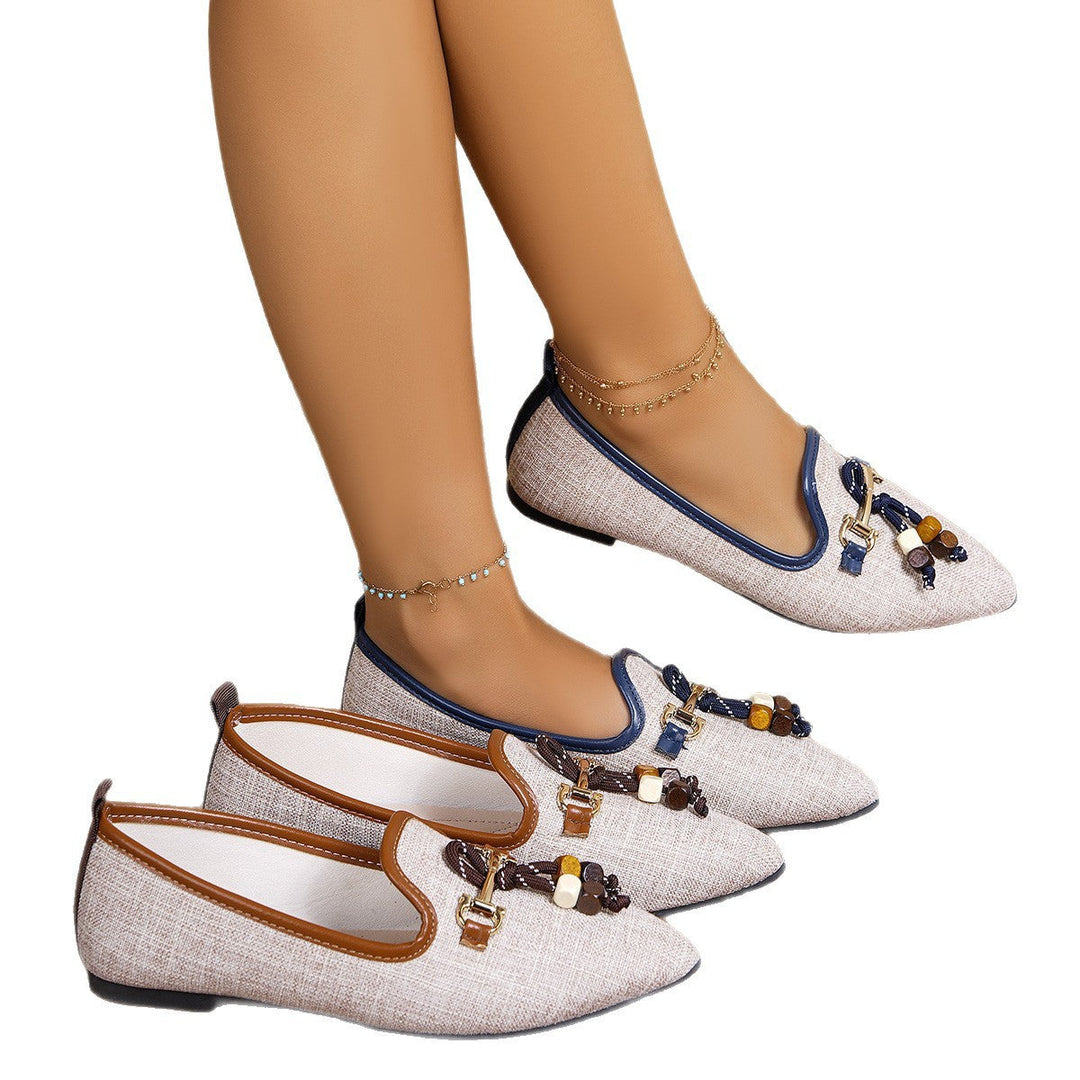 Women's Ballerina Flats with Fashionable Decor and Elegant Cut