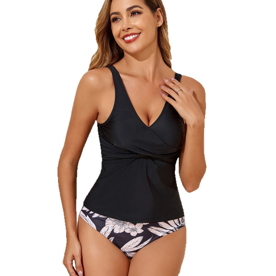 Women's Fashionable Tankini with Floral Bottom Mune Fashion