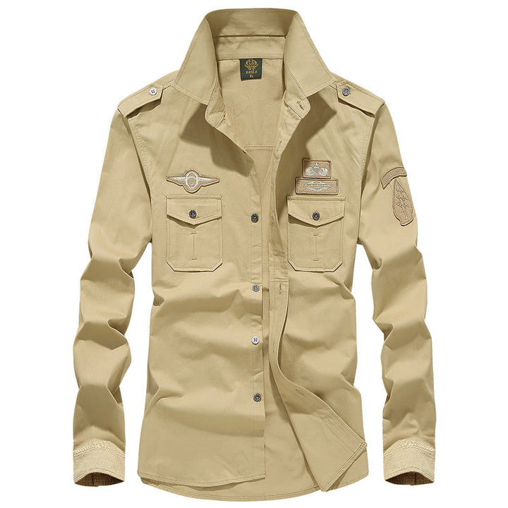 Men's Casual Long Sleeve Shirt in Military Style Mune Fashion