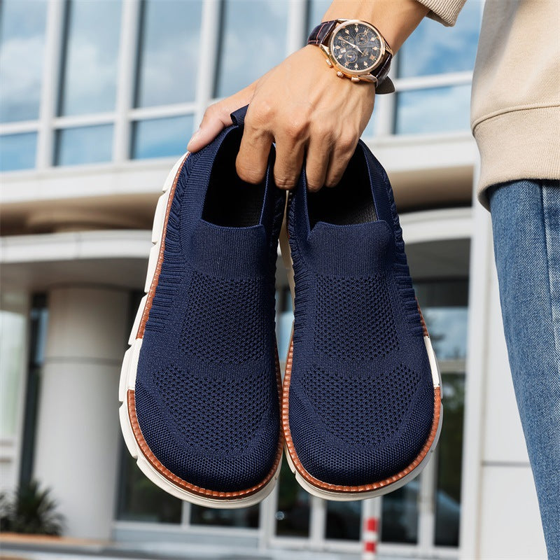 Men's Lightweight Knit Slip-On Sneaker with Memory Foam Comfort and Flexible Profile Sole Mune Fashion