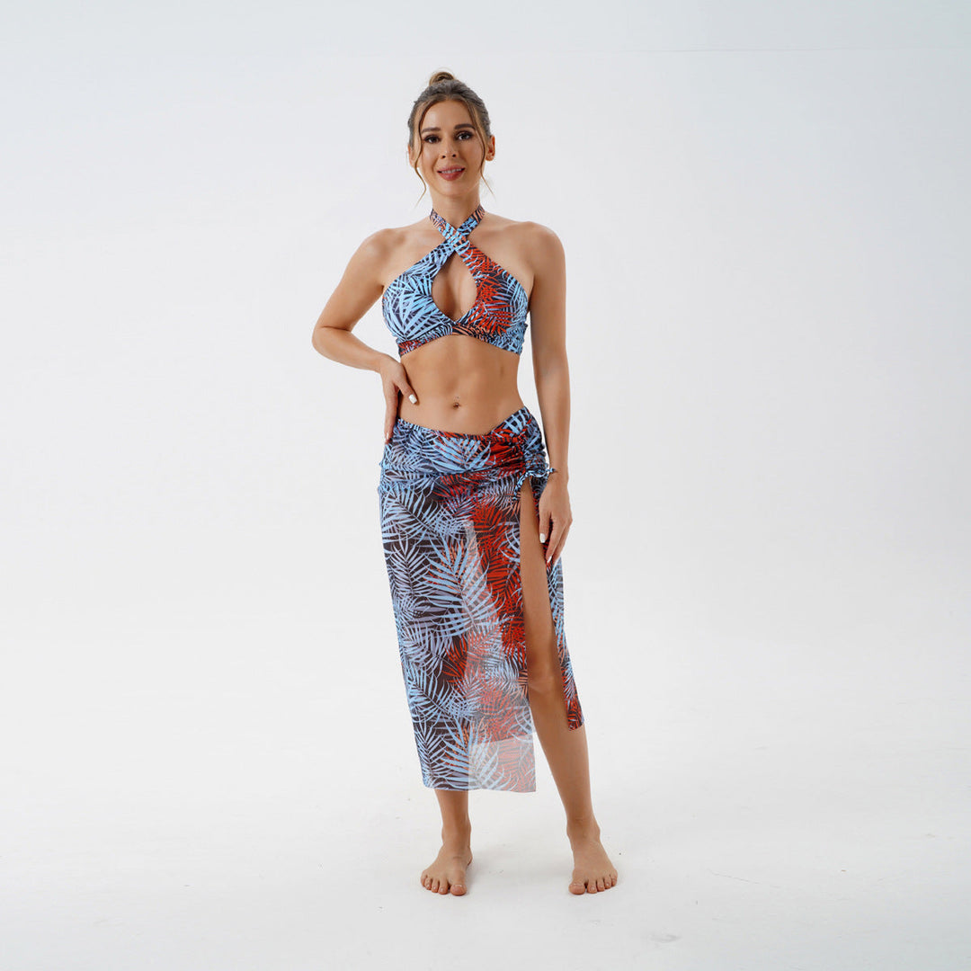 Women’s Fashionable Bikini with Transparent Beach Pareo Mune Fashion