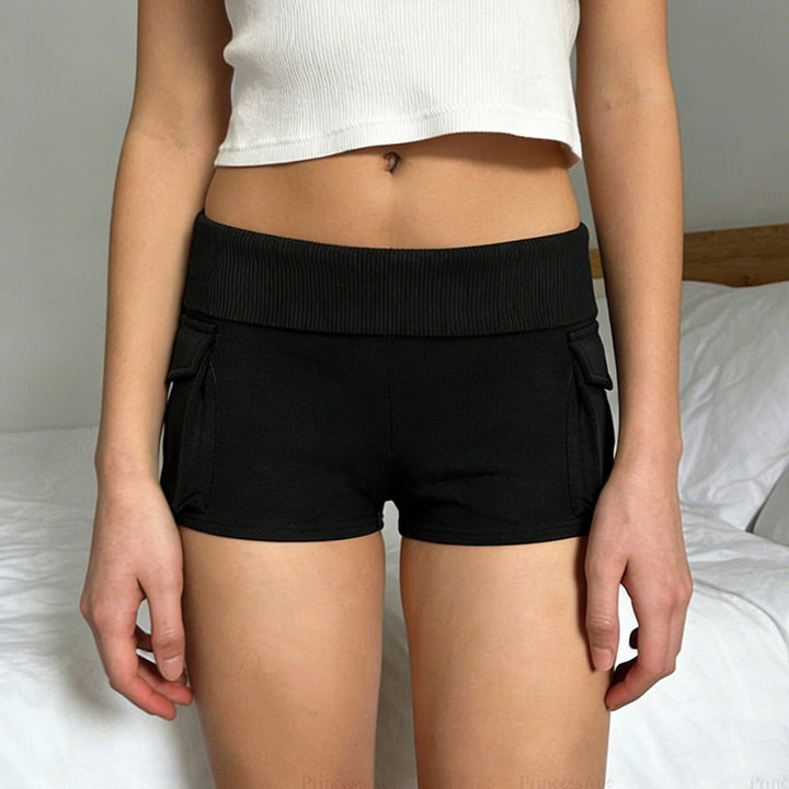 Fashionable High-Waisted Shorts with Pockets