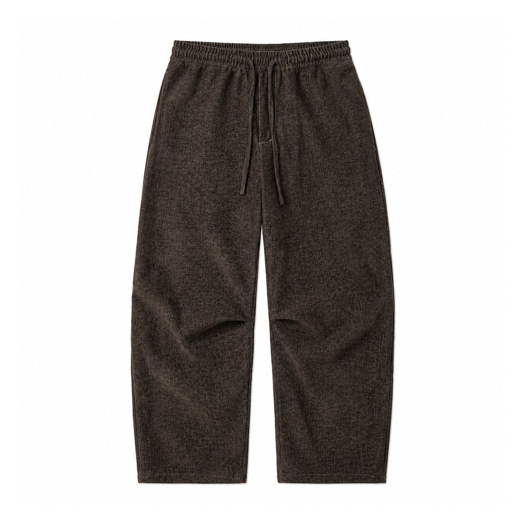 Ladies Wide Relaxed Pants in Denim Look with Elastic Waistband and Drawstring Mune Fashion