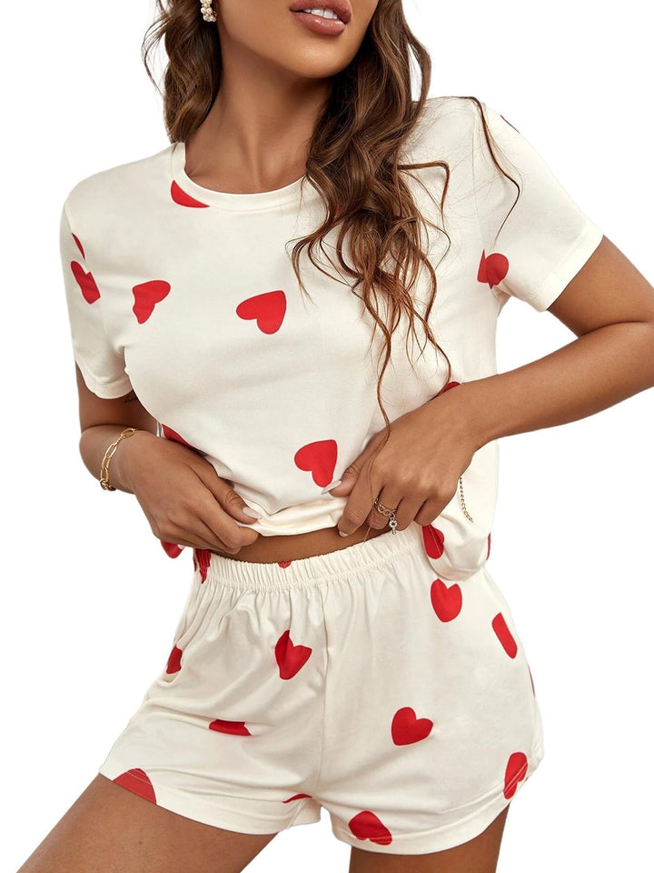 Women's Heart Print Lounge Set