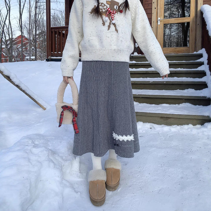 Women's Patterned Midi Skirt Mune Fashion