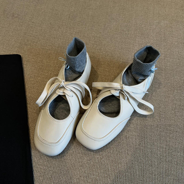 Women's Ballerina Flats with Fashionable Straps and Breathable Lining