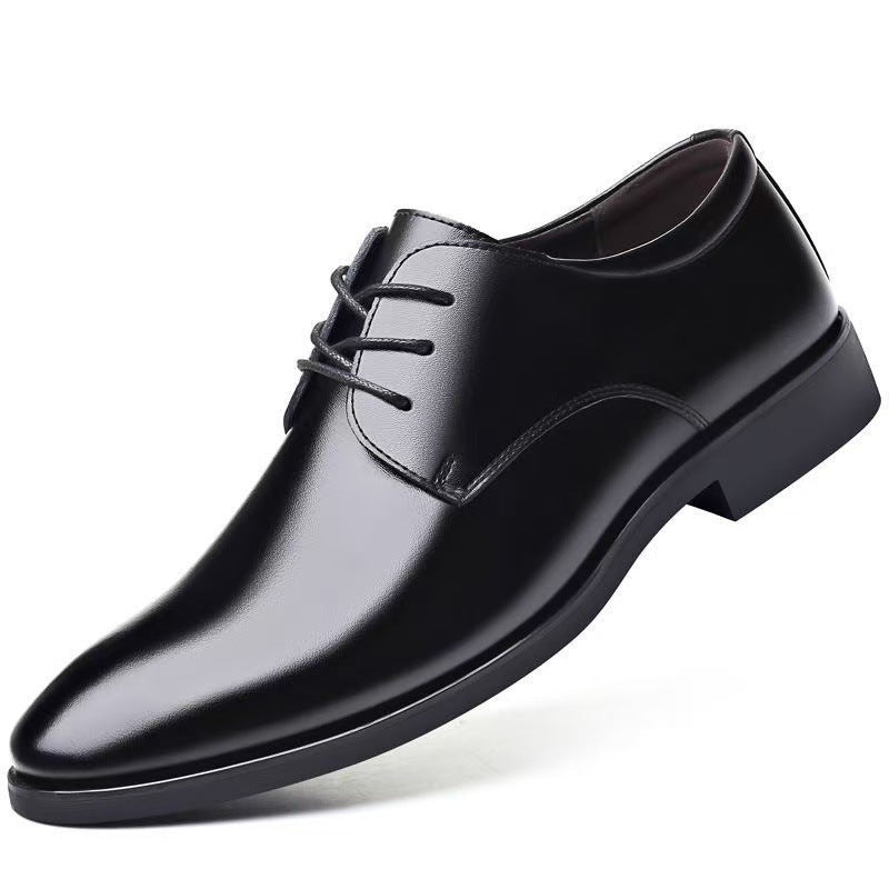Men's Elegant Derby Business Lace-Up Shoes made of Smooth Leather with Narrow Last Mune Fashion