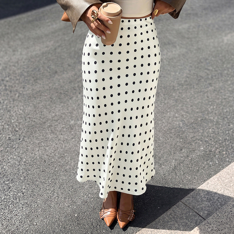 Women's Elegant Maxi Skirt with Dots Mune Fashion