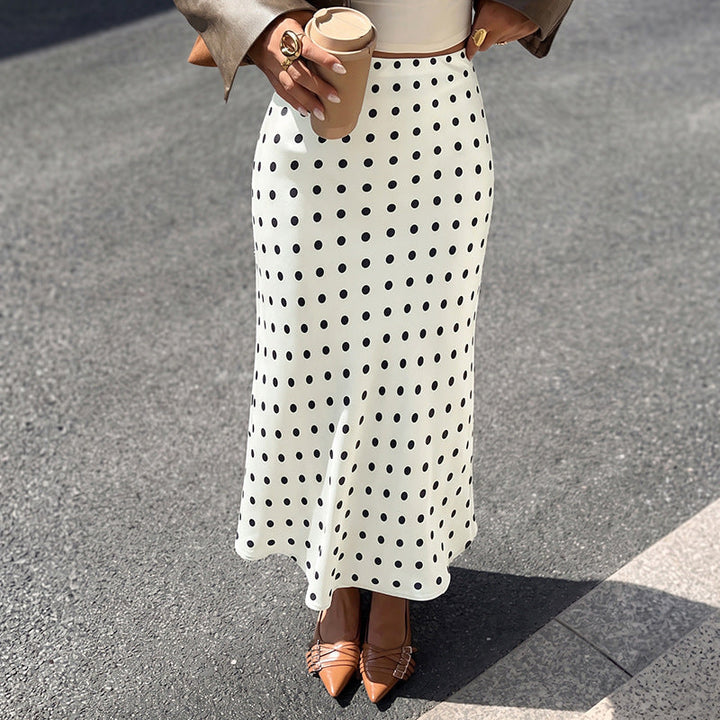 Women's Elegant Maxi Skirt with Dots Mune Fashion
