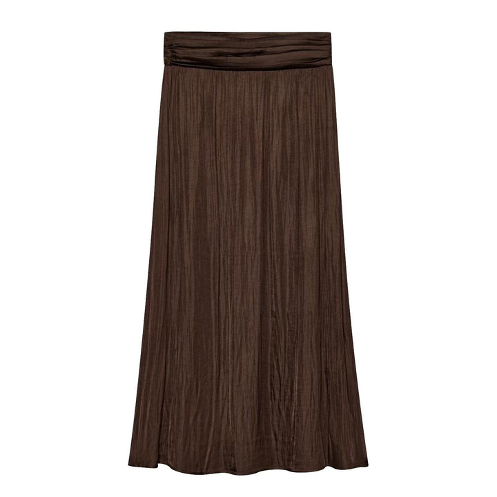 Women's maxi skirt with pleated crinkle look and gathered waistband Mune Fashion