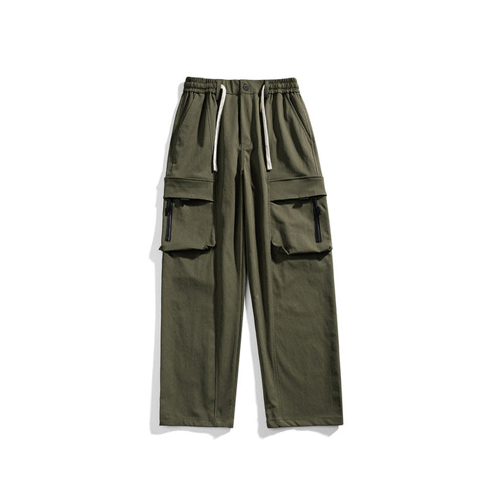 Herren Cargohose im Relaxed-Fit mit elastischem Tunnelzugbund und multifunktionalen Klapp- sowie Reißverschlusstaschen Mune Fashion