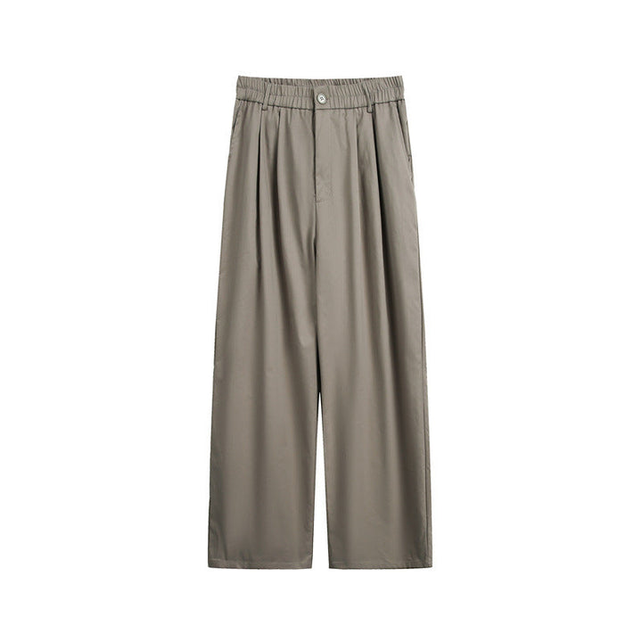 Women's loose-fit palazzo pants with elastic waistband, pleats, and straight leg Mune Fashion