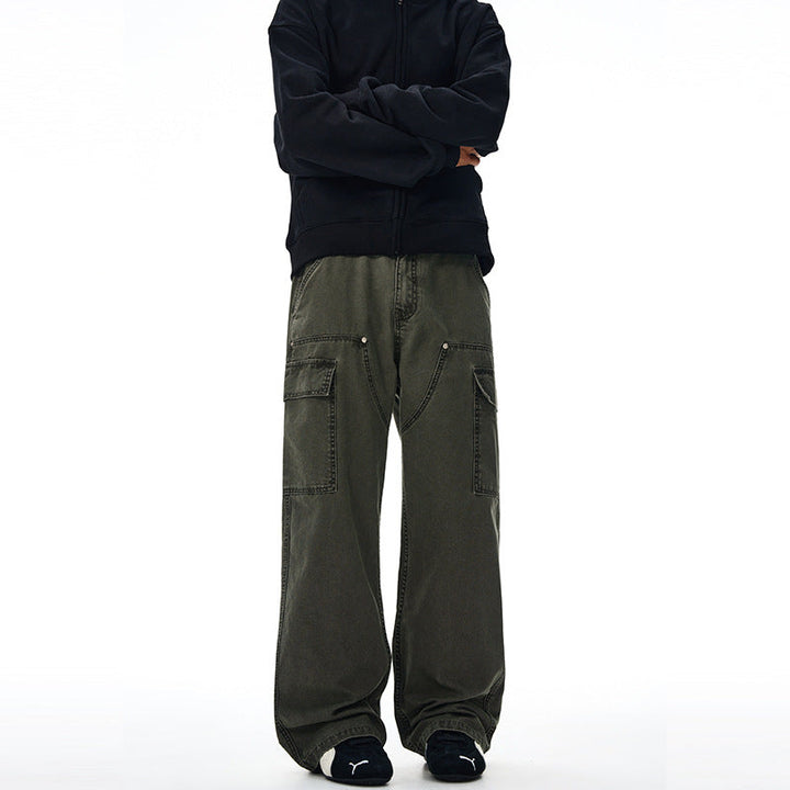 Men's Baggy Cargo Pants in Palazzo Cut with Large Applied Pockets Mune Fashion