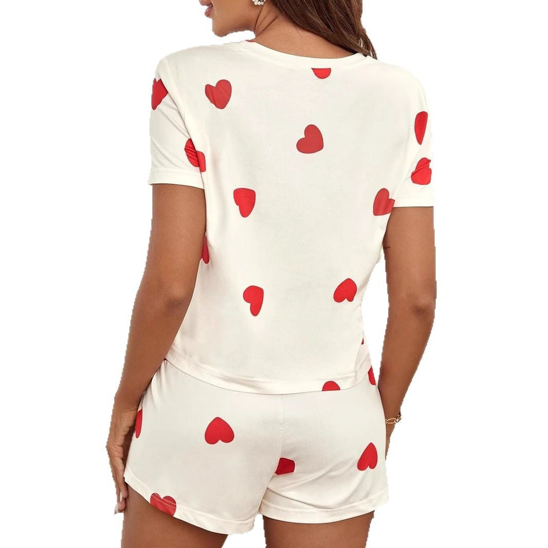 Women's Heart Print Lounge Set