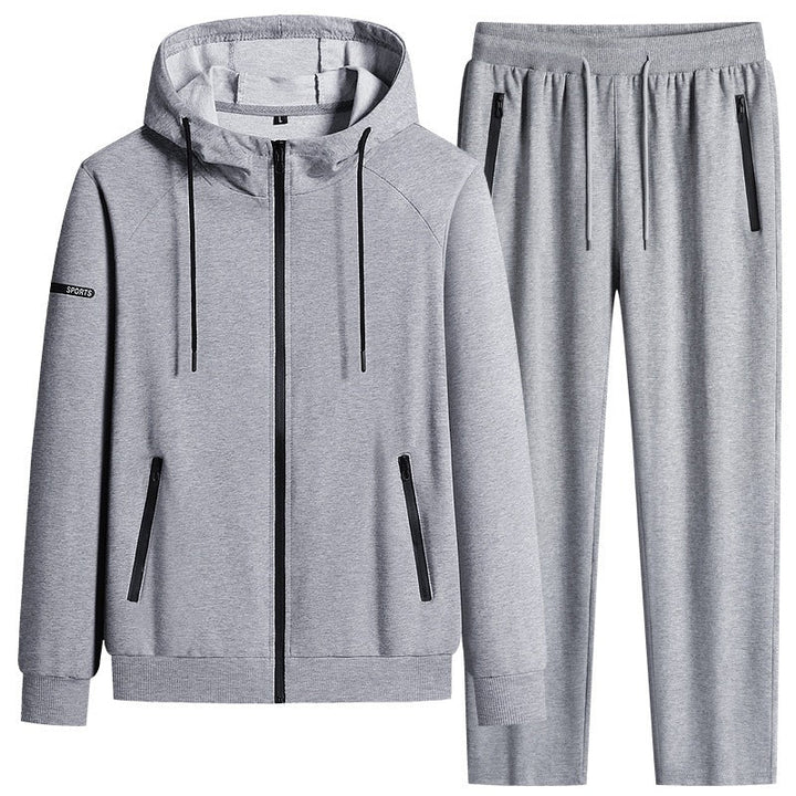 Men's Sporty Softshell Training Suit Set with Fleece-Lined Jacket and Tapered Jogging Pants Mune Fashion