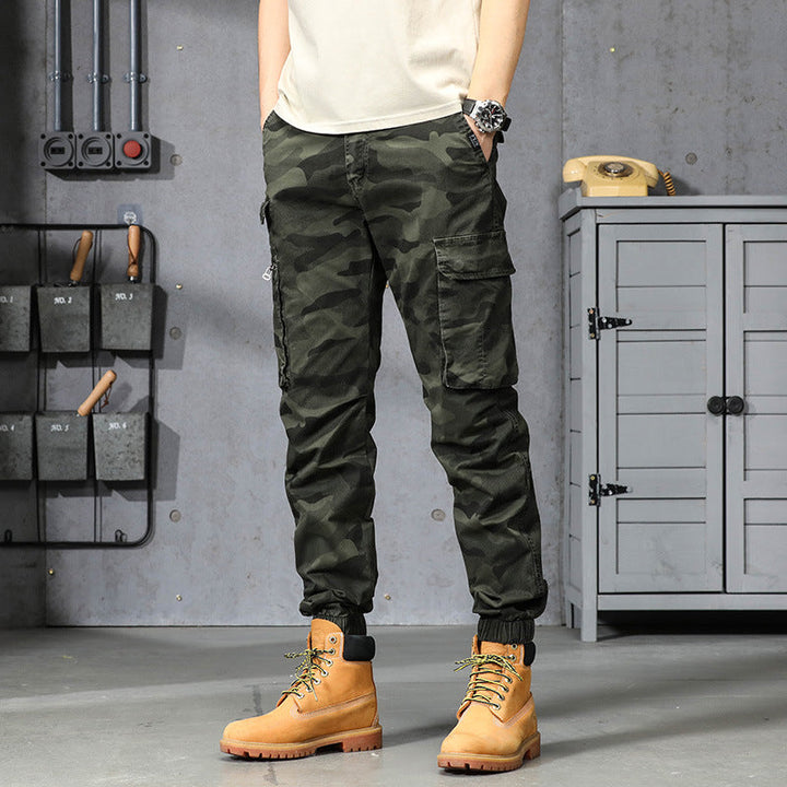 Herren Camouflage‑Cargo‑Jogginghose im Military‑Look mit Mehrfachtaschen und elastischem Knöchelabschluss Mune Fashion