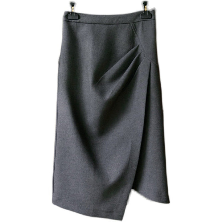 Women's midi skirt with wrap effect and discreet knife pleat Mune Fashion