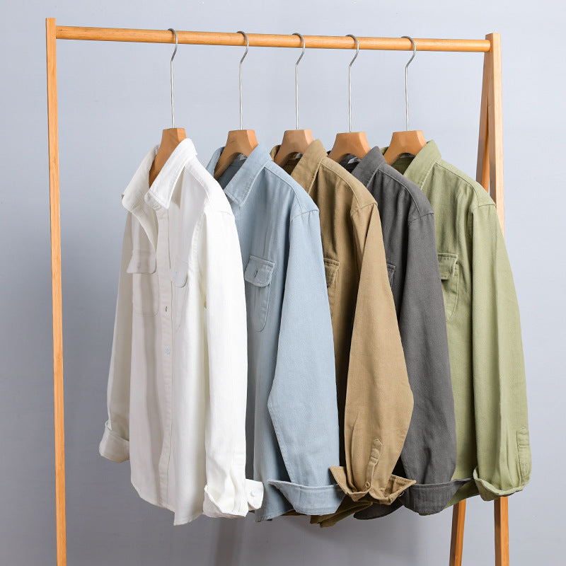 Men's Light Cotton Twill Overshirt with Chest Pockets and Relaxed Fit Mune Fashion