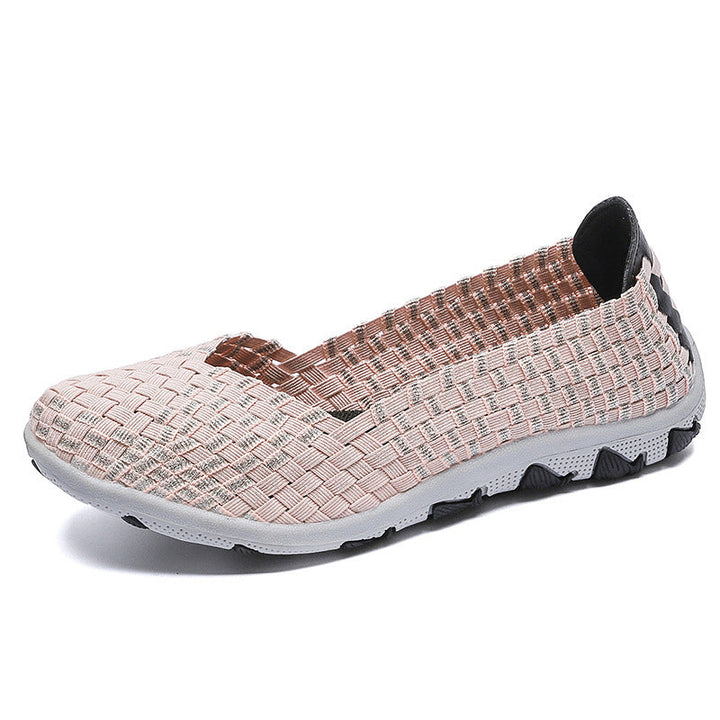 Women's knitted slip-on casual shoe with braided upper material and non-slip flexible sole Mune Fashion