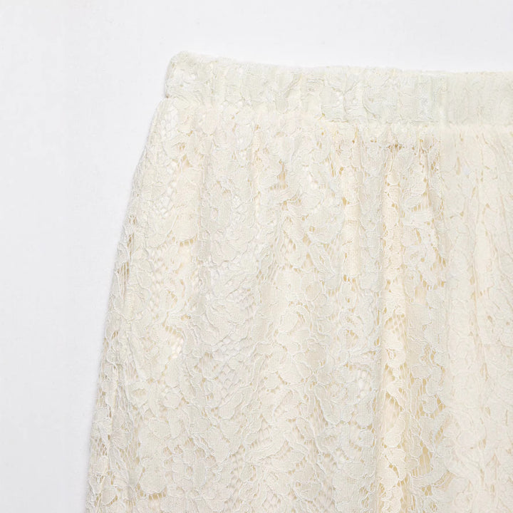 Ladies lace harem pants with wide leg, elastic waistband and gathered cuffs Mune Fashion