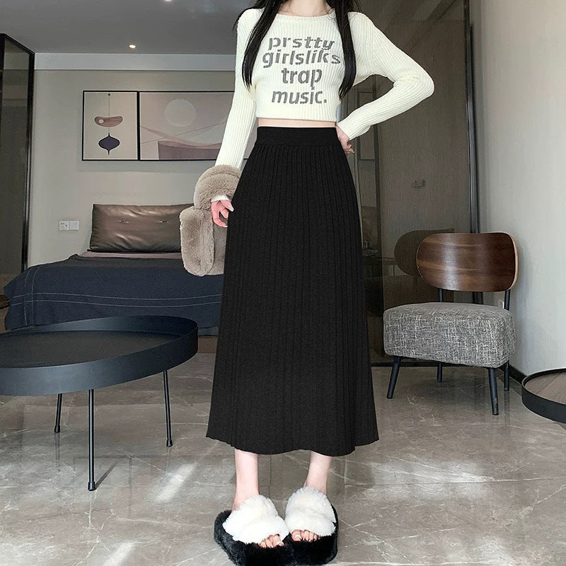 Women's Pleated Maxi Skirt with Voluminous Hem Mune Fashion