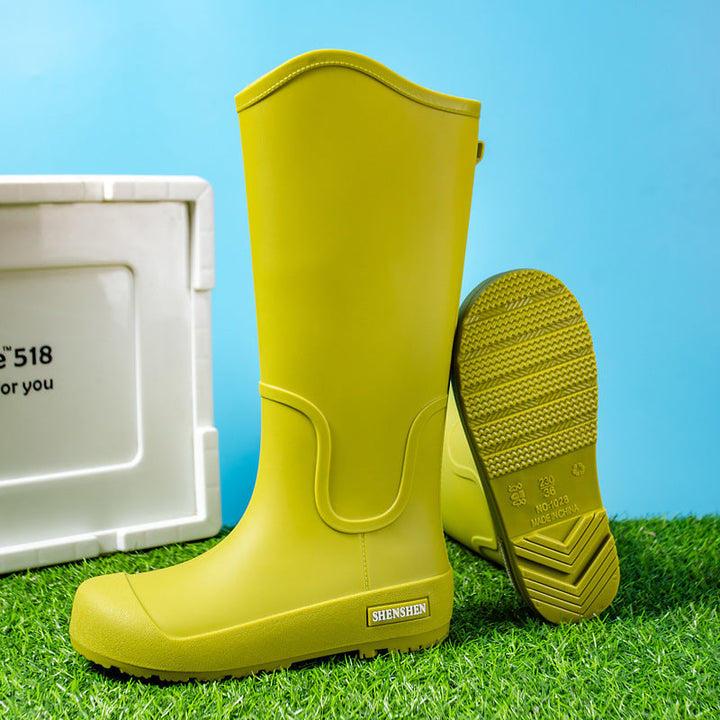 Men's Waterproof Solid Rubber Work Boots with Reinforced Toe and Grippy Profile Sole Mune Fashion