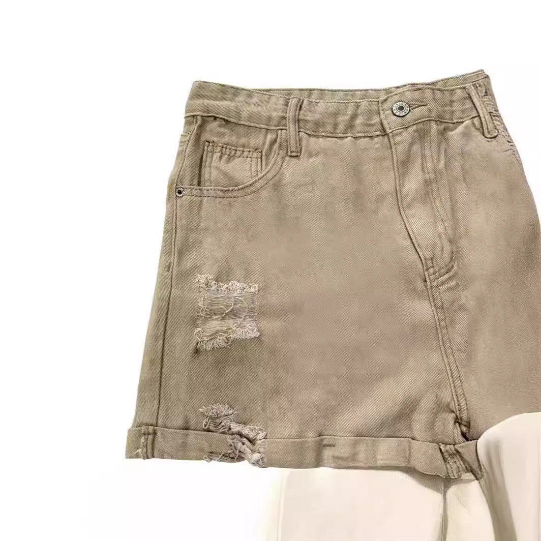 Fashionable Summer Shorts with Distressed Details