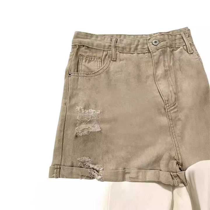 Fashionable Summer Shorts with Distressed Details