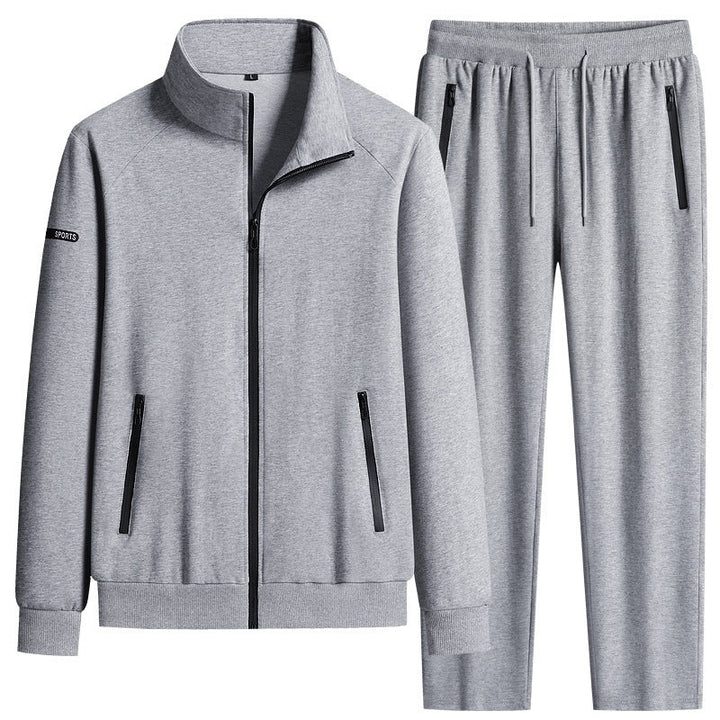 Men's Sporty Softshell Training Suit Set with Fleece-Lined Jacket and Tapered Jogging Pants Mune Fashion