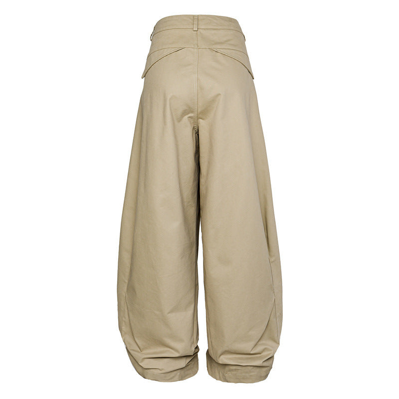 Women High Waist Culotte Pants made of heavy cotton blend with folded waistband Mune Fashion