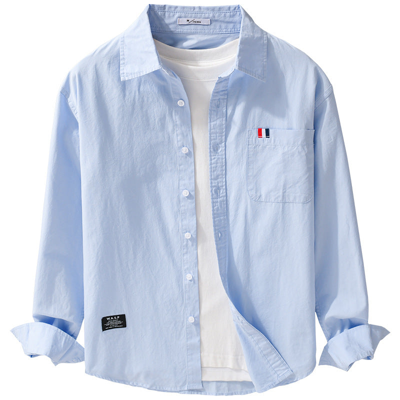 Men's lightweight cotton overshirt in shirt jacket style with chest pocket and soft-touch Mune Fashion