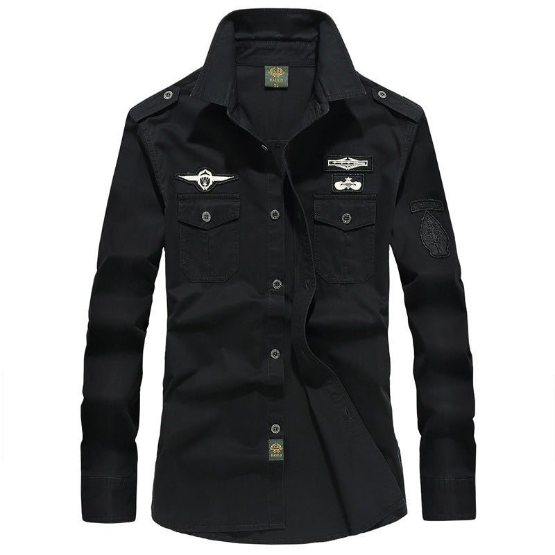 Men's Casual Long Sleeve Shirt in Military Style Mune Fashion