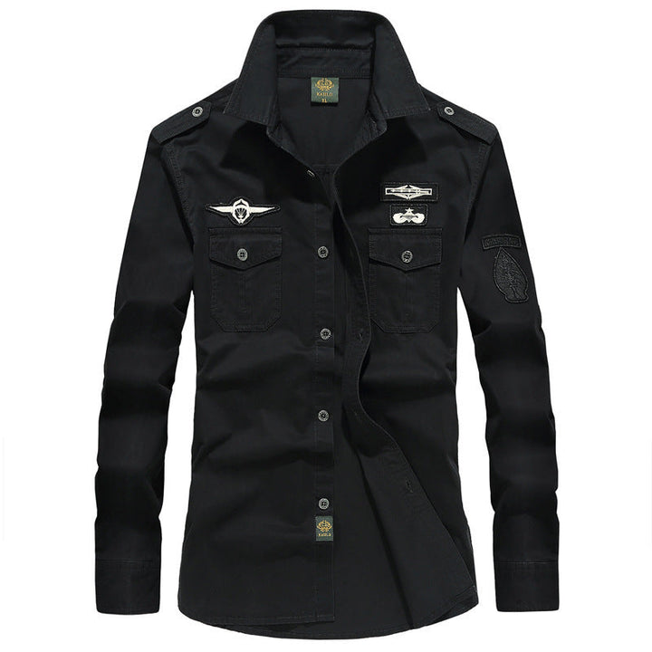 Men's Casual Long Sleeve Shirt in Military Style Mune Fashion