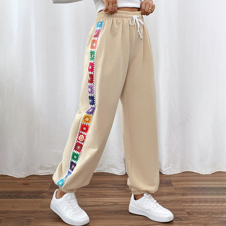 Women's Jogging Pants with Colorful Side Pattern Mune Fashion